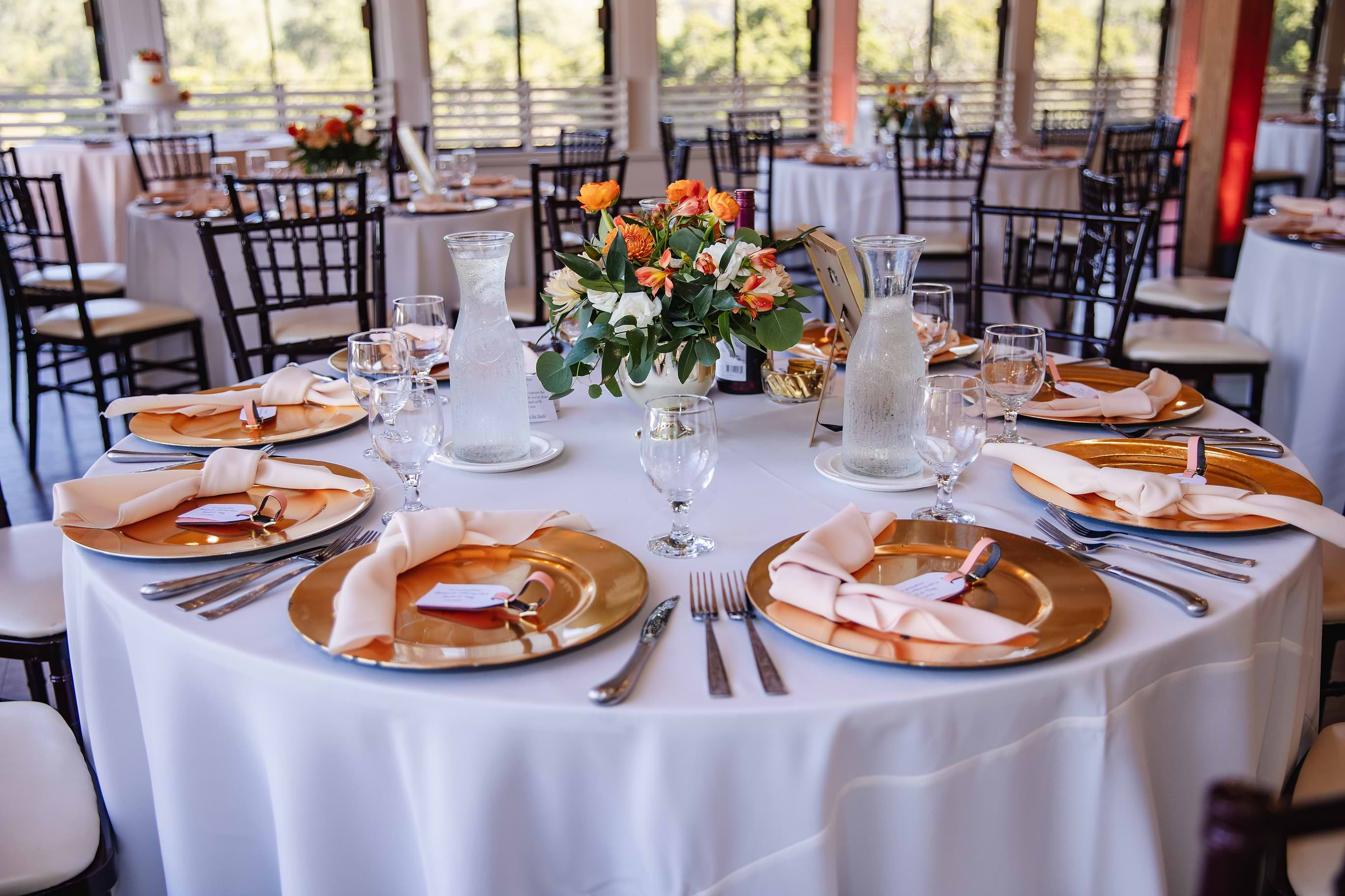 Tablescape setup with charger plates - Carmel Fields by Wedgewood Weddings