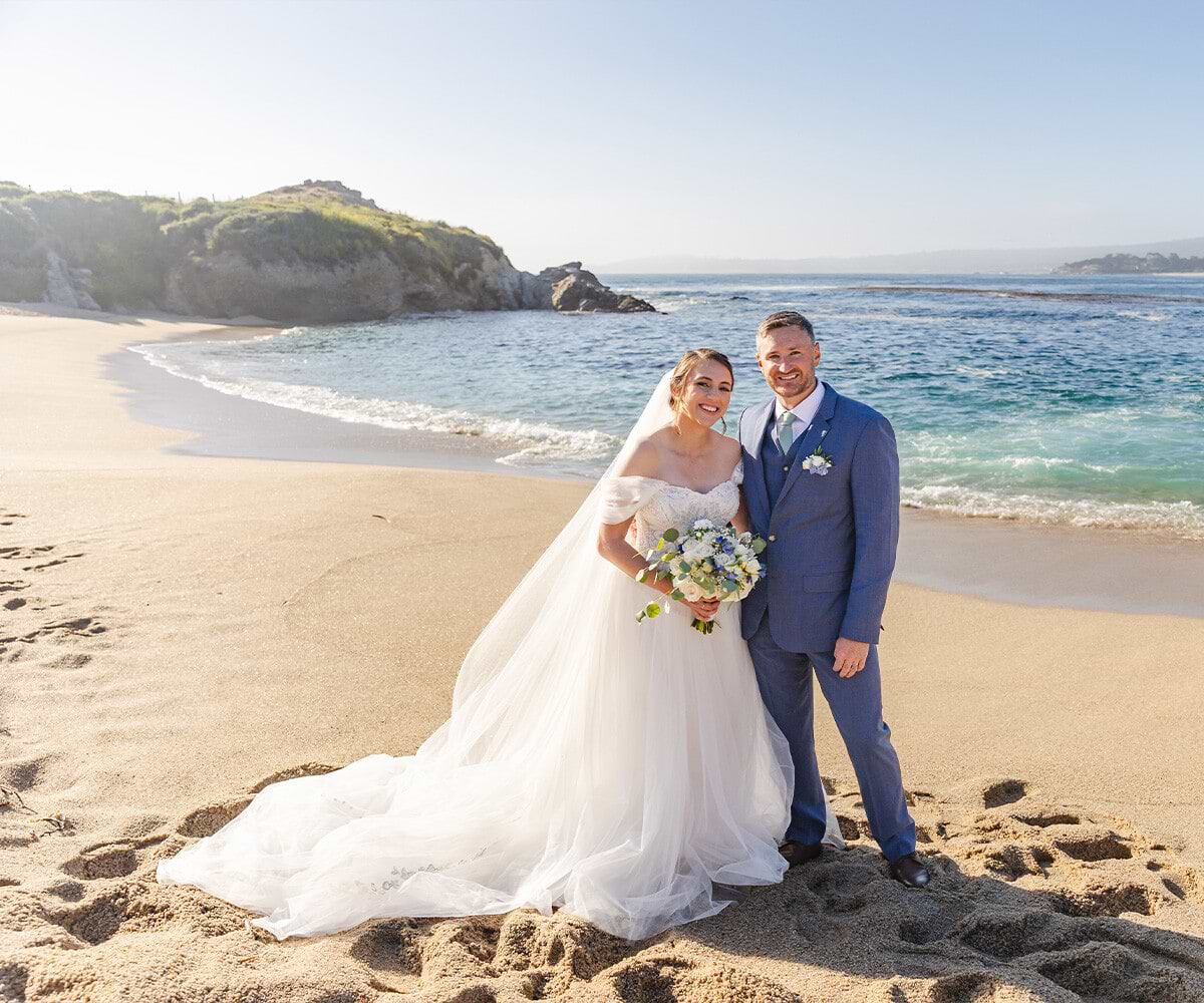 Couple at Monastery Beach - Carmel Fields by Wedgewood Weddings