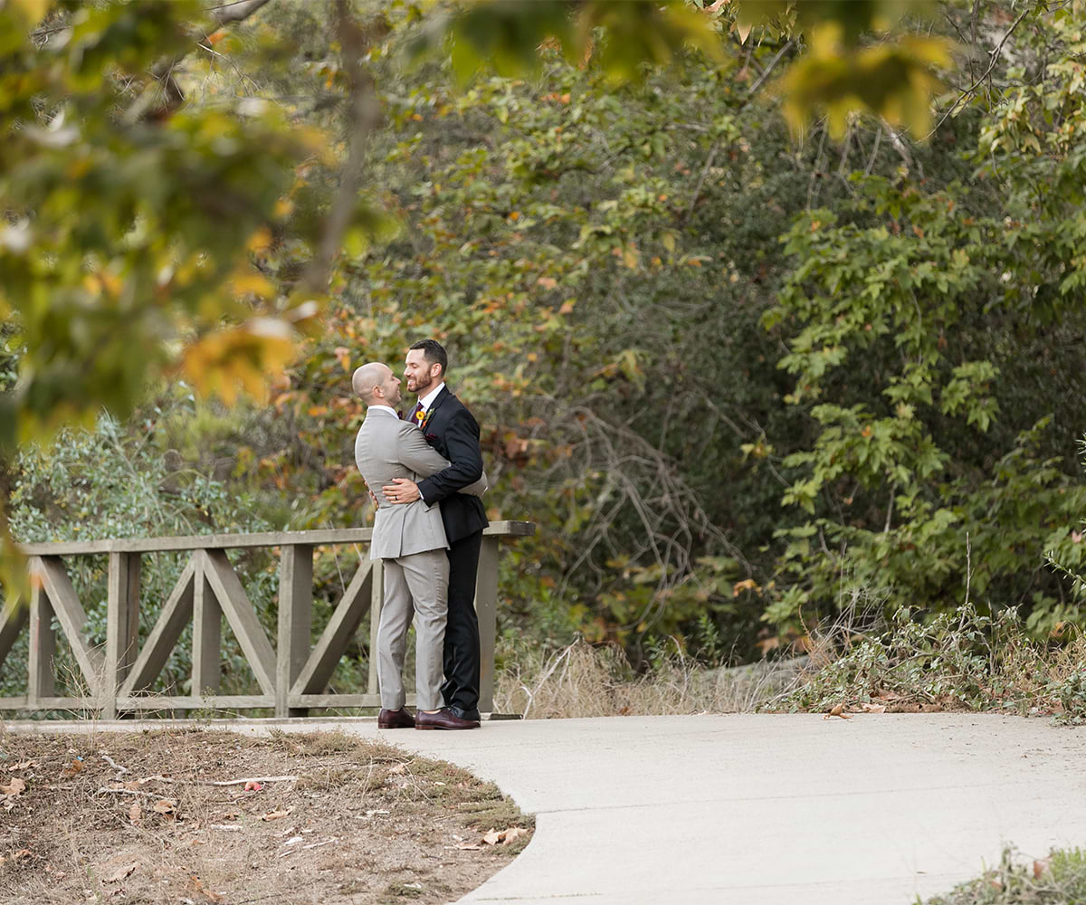 LGBTQ couple on bride at Fallbrook Estate by Wedgewood Weddings