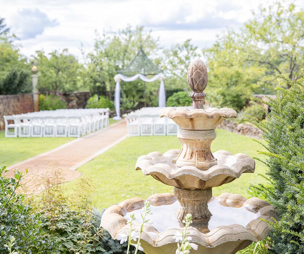 Fountain at garden ceremony site - Granite Rose by Wedgewood Weddings-1