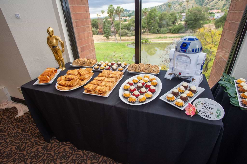 dessert table featuring Star Wars decor