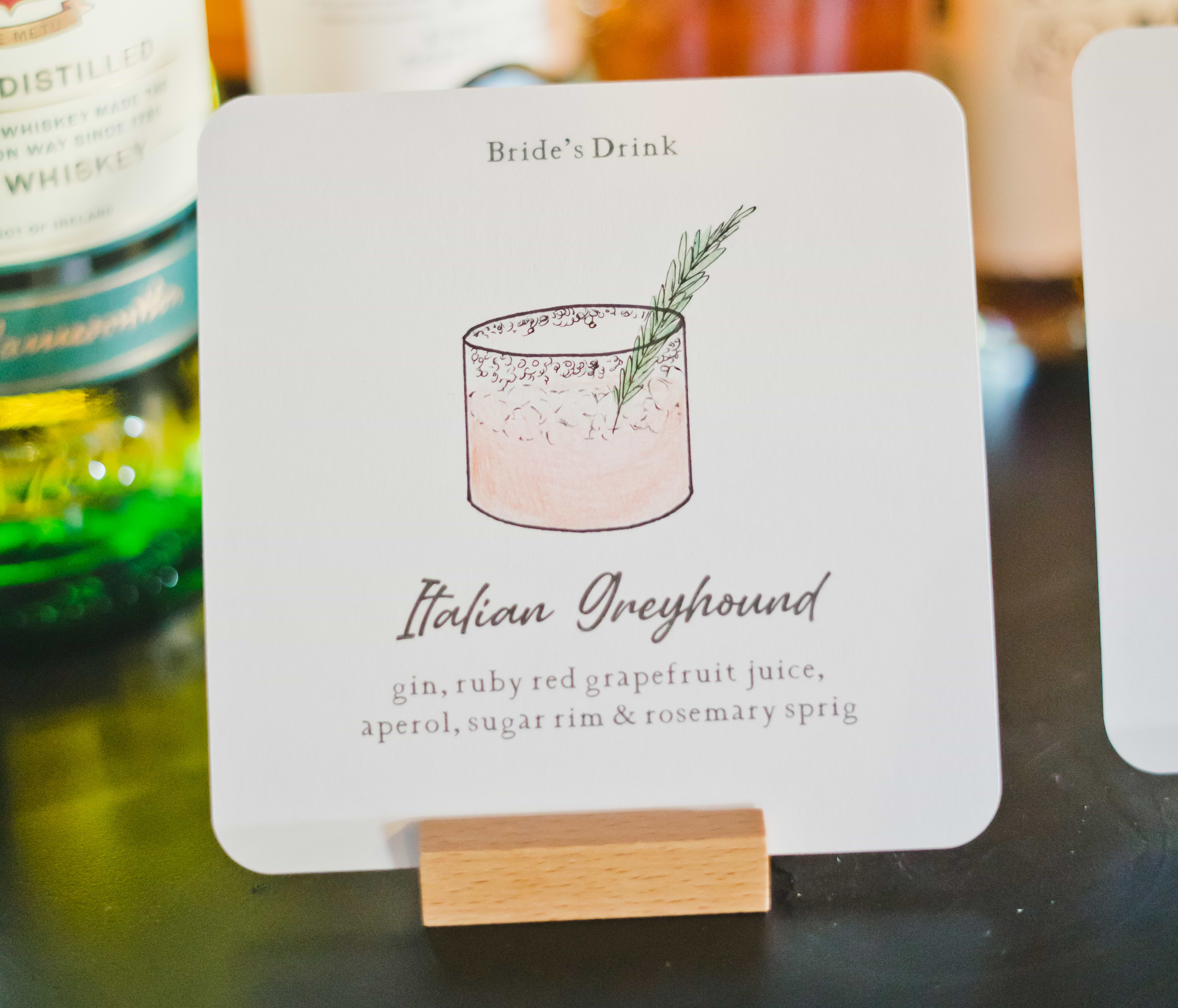 Custom signature drink signcocktail decor