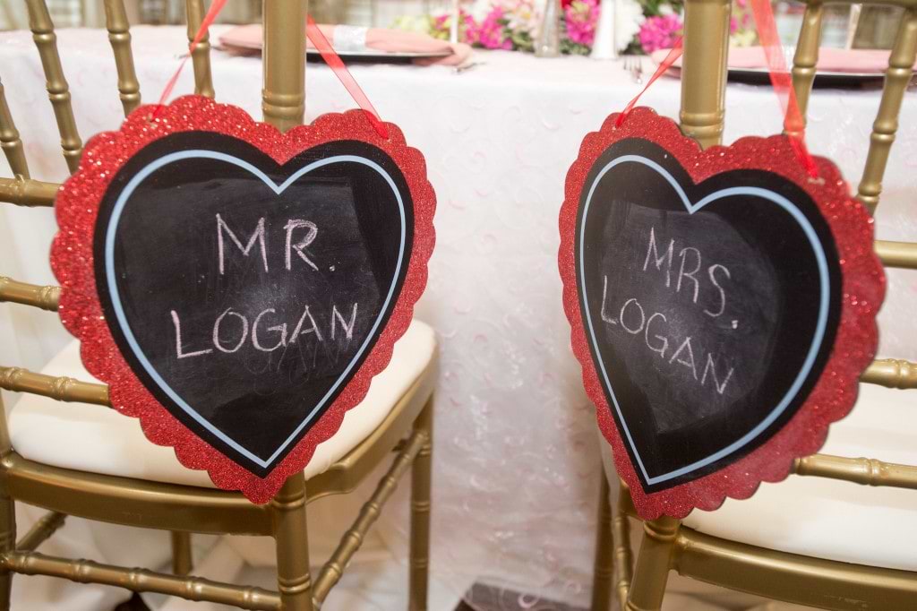 mr and mrs valentines theme sweethearts table CA
