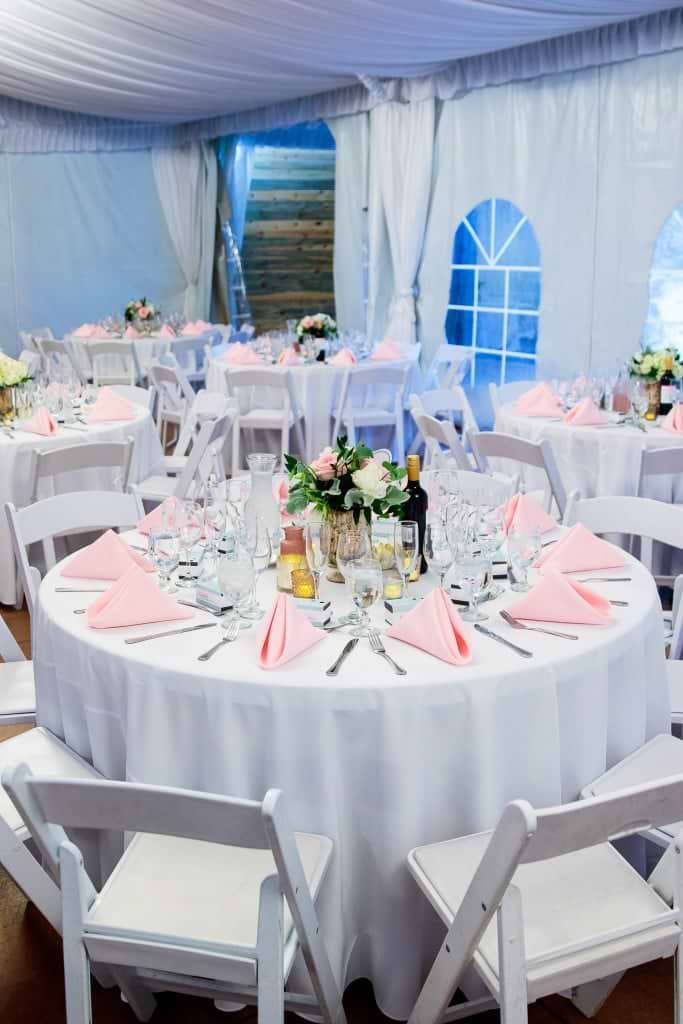 beautiful Wedgewood Weddings white and pink wedding table linens
