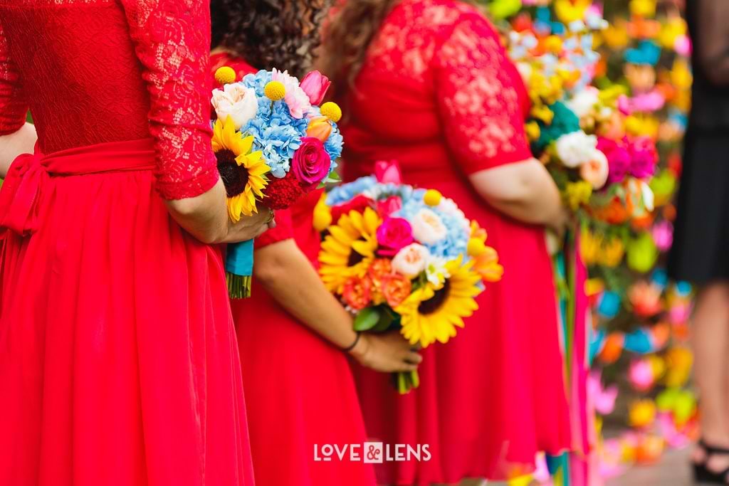 bright and bold wedding décor in red
