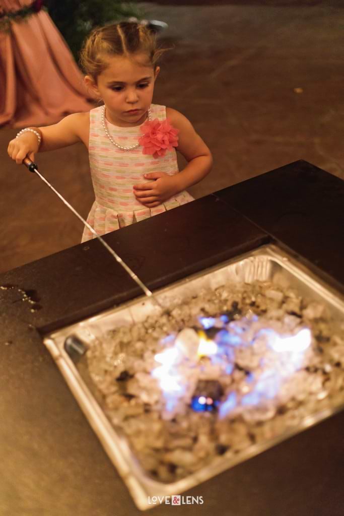 flower girl cooking smores