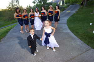 ring bearer and flower with bridal party