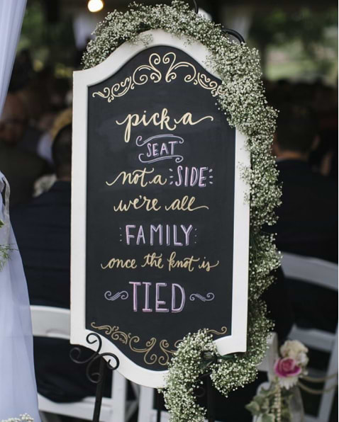 adorable wedding ceremony sign