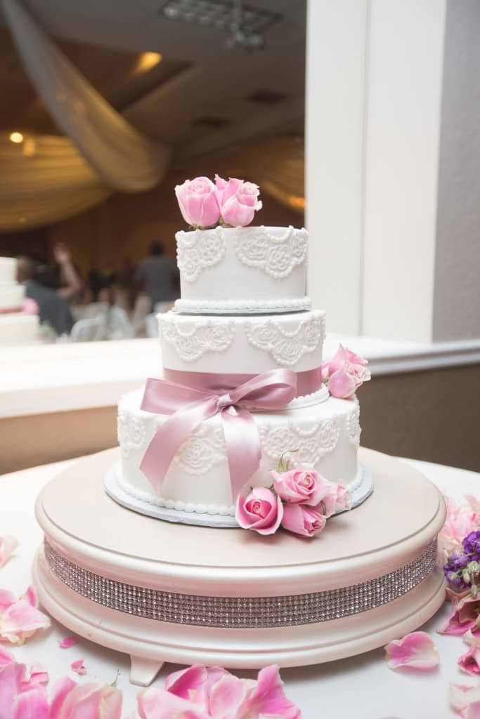 stunning elegant pink and white tier Wedgewood Weddings  cake