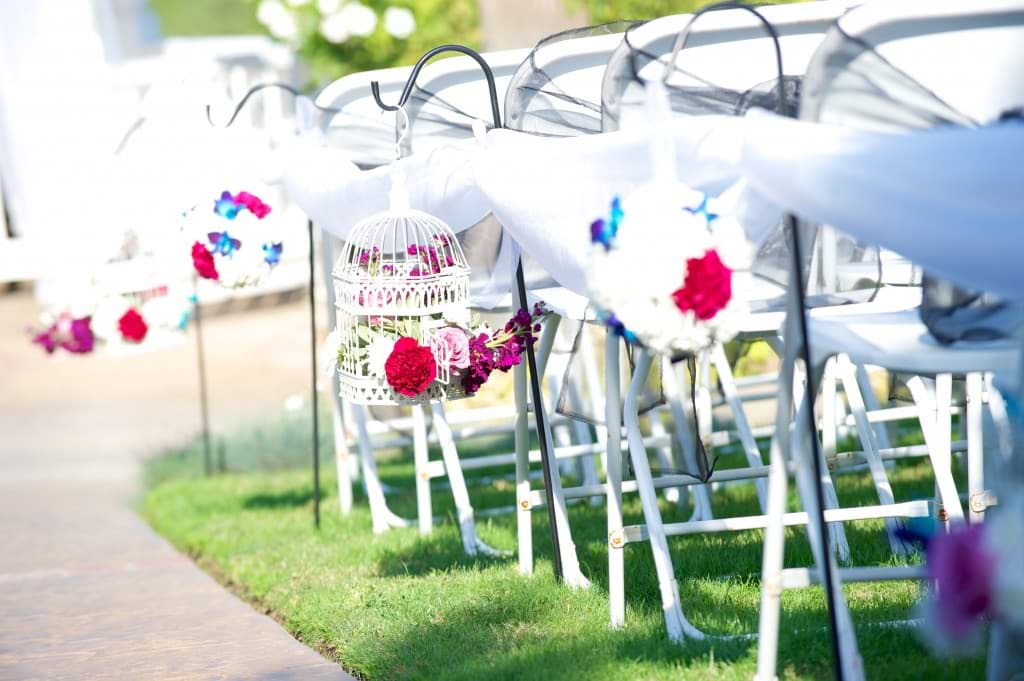 colorful wedding aisle at Wedgewood Weddings