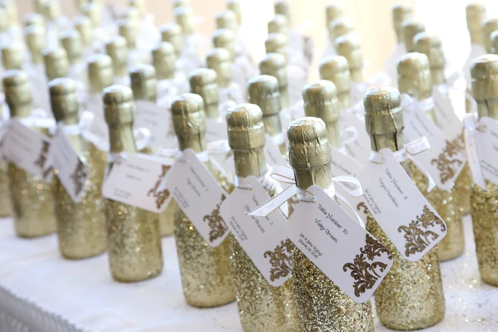 palm valley wedding favor champagne toast