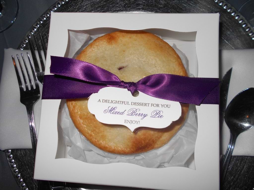Wedgewood Weddings personal pie wedding favor as cake alternative