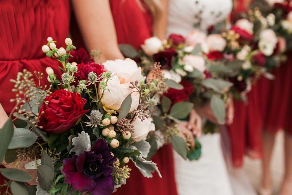 beautiful red flower bouquet at Wedgewood Weddings