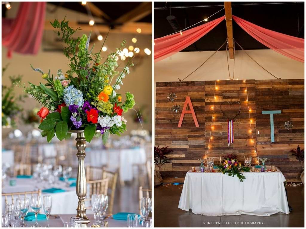 colorful wedding floral