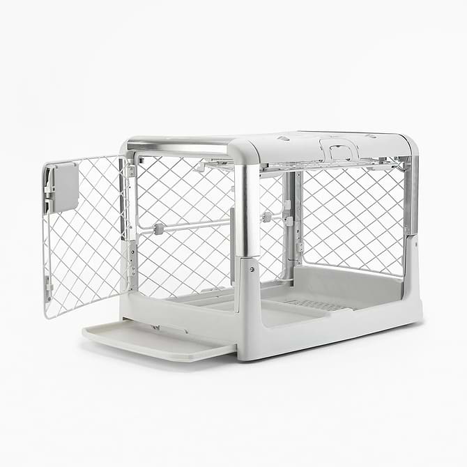 White crate cheap dog