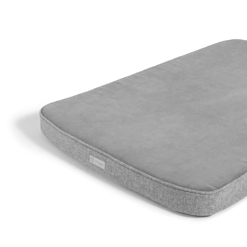 Diggs snooz pad in Grey (light grey) color with Diggs logo in front of the pad.  