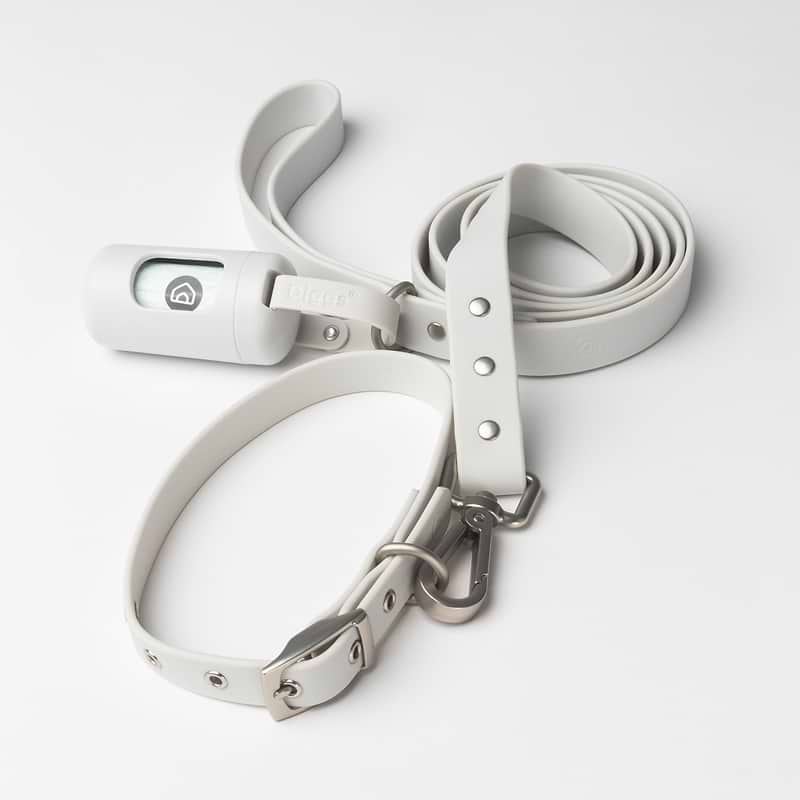 White leather leash on sale