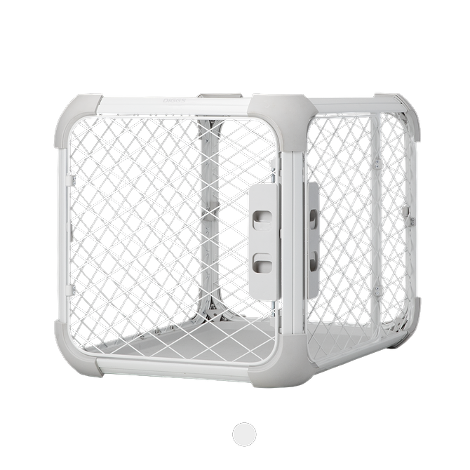  A white dog crate on a white background 