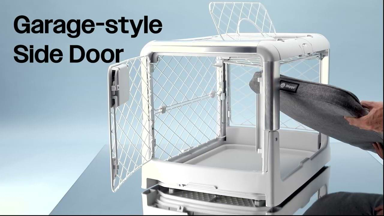 Garage door style dog crate best sale