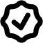 Group a black and white icon of a checkmark within a circle