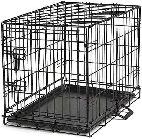  a black dog crate on a white background 