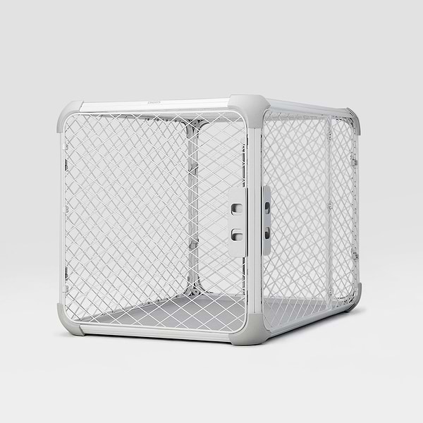  an Evolv dog crate pictured from the front on a white background 
