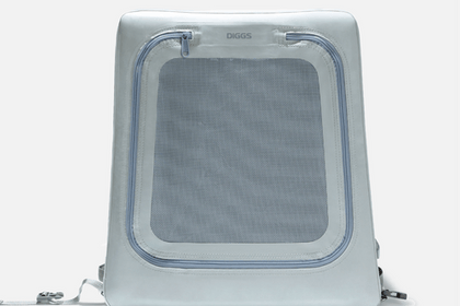 a front view of a closed and inflated Enventur Travel Kennel