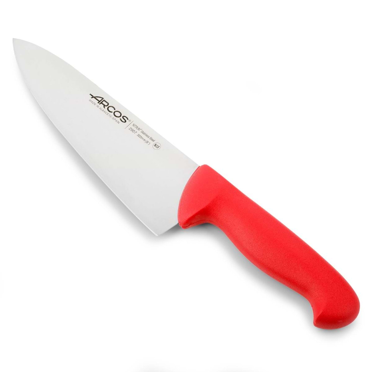 ARCOS Serie 2900 - Cuchillo Profesional Cocinero 25 cm Acero NITRUM. Rojo