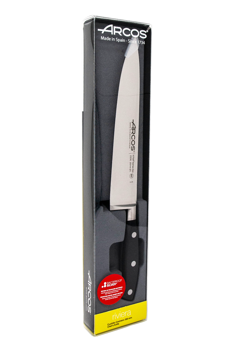 Couteau chef Arcos A233600 Riviera - manche noir lame 200mm