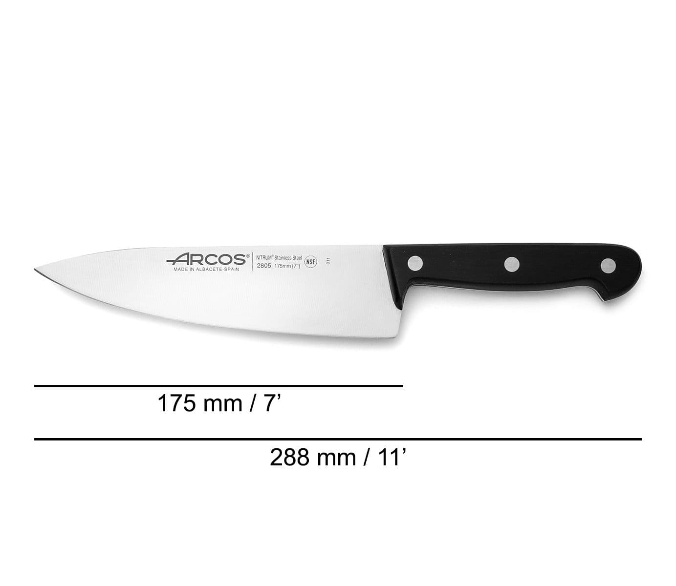 Large Chef Knife 7.00 Fixed Blade - Kitchen Cutlery