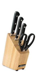 3 pcs Opera Series Knives Set + Scissors + Block 