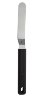 Plating spatula with black handle 90 mm x 20 mm