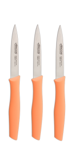 Set Of 3 Coral-colored Peeling Knives, Nova Series