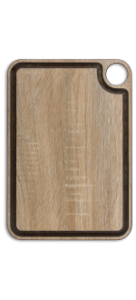 Tabla de corte marrón con canal y colgador 330 x 230 mm
