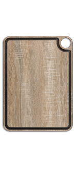 Tabla de corte marrón con canal y colgador 377 x 277 mm