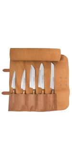 Bolsa de piel + 5 cuchillos Serie Nórdika 