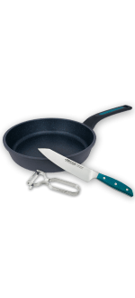 Kitchen set (Frying pan, Santoku knife, and Peeler)