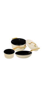 Set da 3 Pezzi Serie Iconic Samoa Beige (Pentolino, Padella e Casseruola)