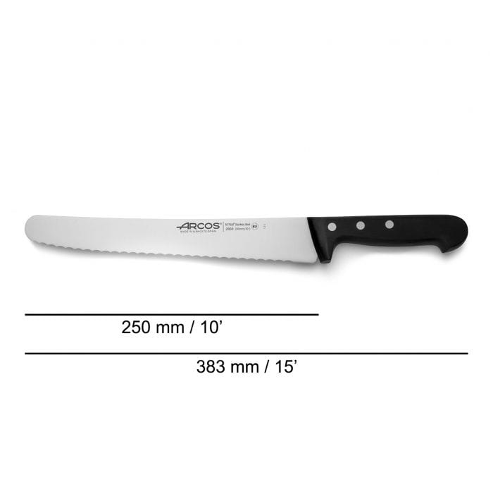 Arcos Pastry Knife/Cake Knife 10 Inch Nitrum Stainless Steel and 250 mm  blade. Ergonomic Polyoxymethylene POM Handle. Polypropylene core with soft