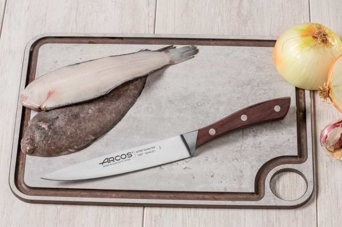 Arcos Forged Chef Knife Stainless Steel Size 8 Inch. Professional Micarta  Handle & Special Silk Edge and Silver Blade 210 mm. Impress and Amaze with