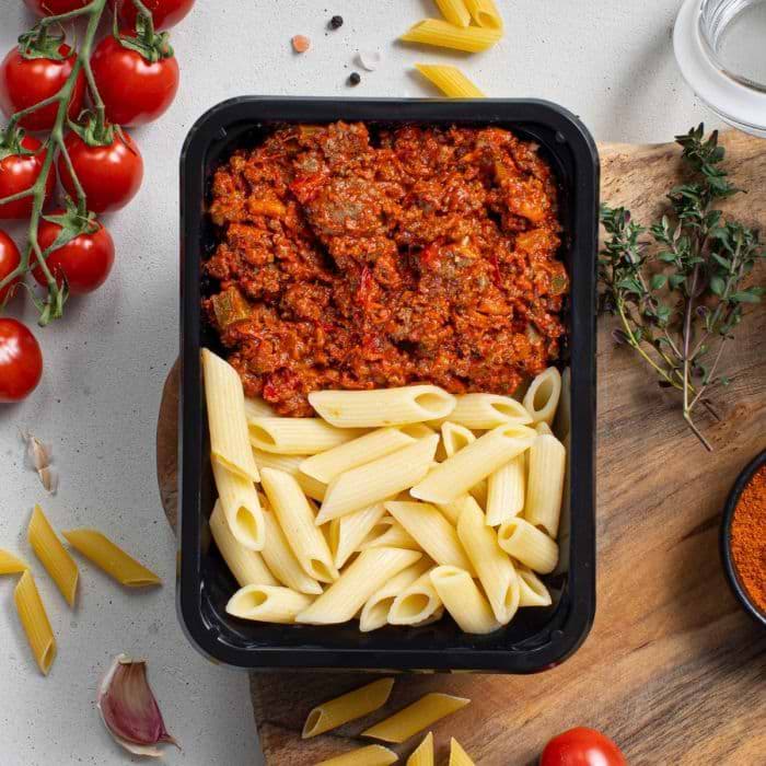 Spiermassa - Pasta Beef – Paprika Bolognese | PRAZ Eiwitrijk Sportmaaltijd