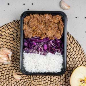 Pulled Beef - Rode kool - Witte rijst - Conditie
