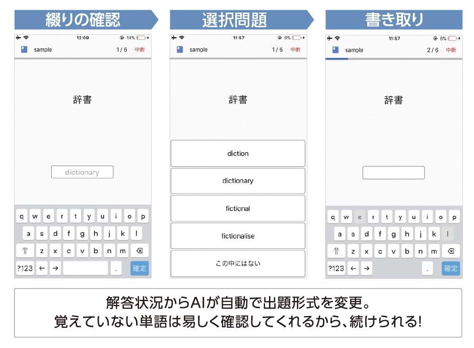 記憶状況にあった出題形式