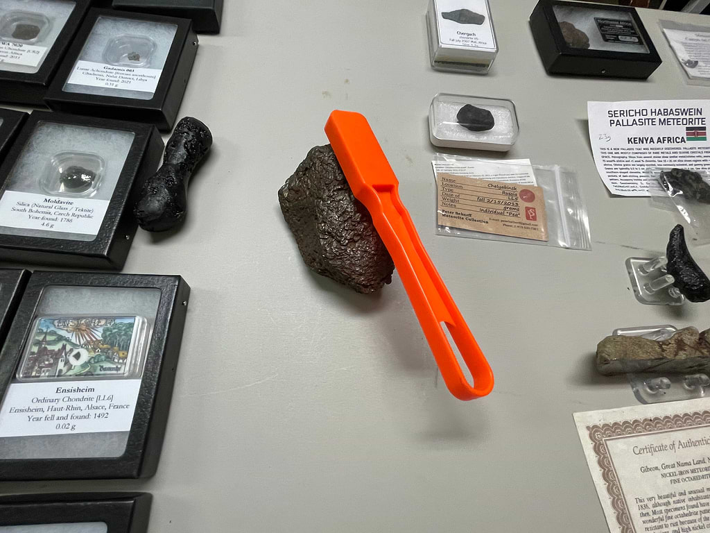 Many meteorites contain iron and nickel, so a good way to test a potential meteorite is by using a magnet. / Photo by Lucy Dockter.