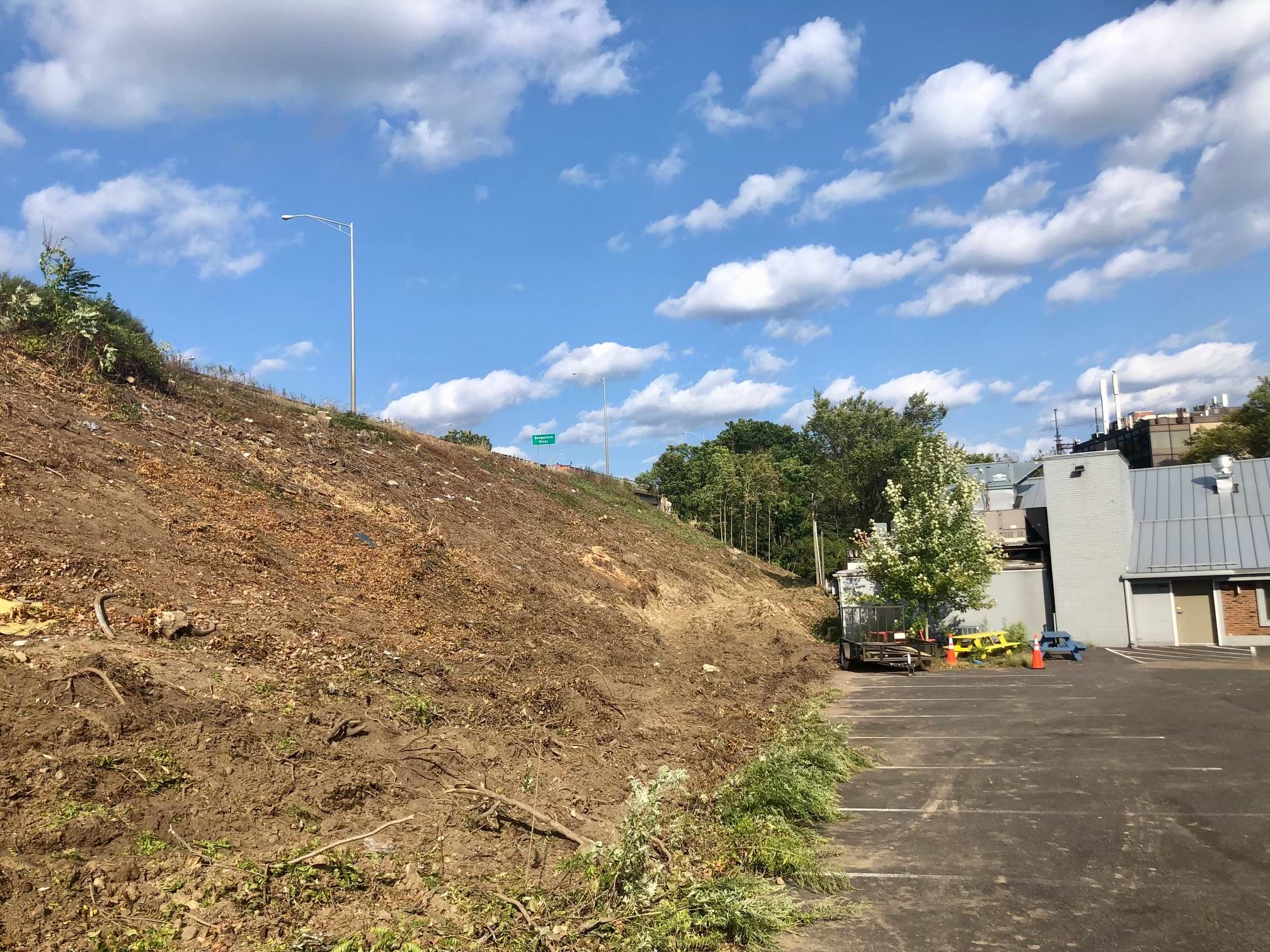 Brush has been removed from embankments. / Photo by Thane Grauel.