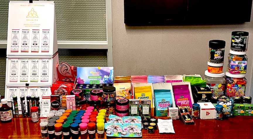 Merchandise described by police as “illegal vape and THC products” was found at WP Convenience on Post Road East during an unannounced inspection last week. Some of the products featured flavors and packaging designed to resemble candy, police said.