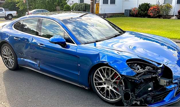 Porsche swiped in Westport recovered after crash with cruiser upstate