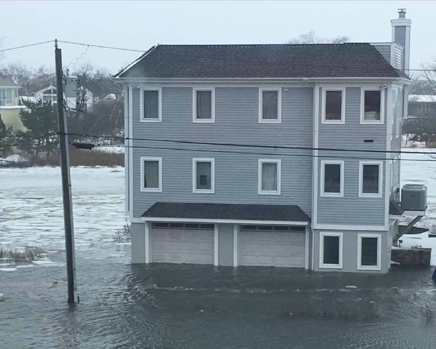 The house at 24 Canal Road during a winter flooding event. / Photo from Town of Westport