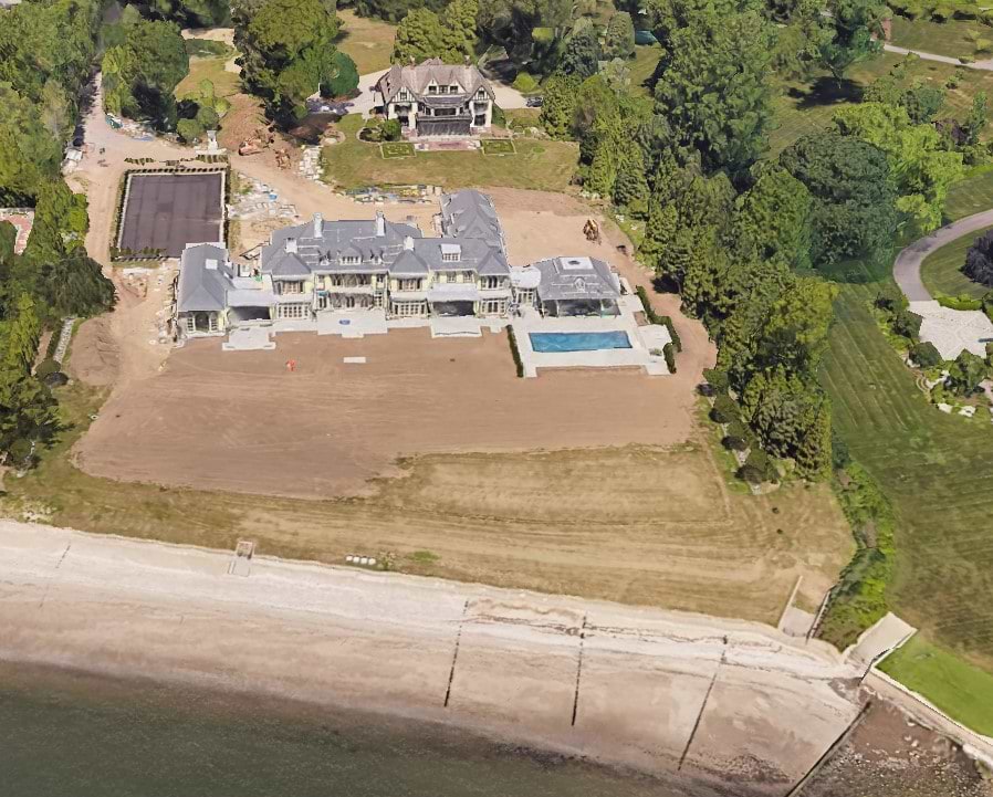 A Google Earth image of the new house at 116 Beachside Ave., and the 1911 Tudor behind it.