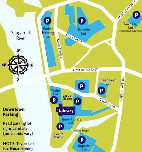 Map of downtown Westport’s parking lots.